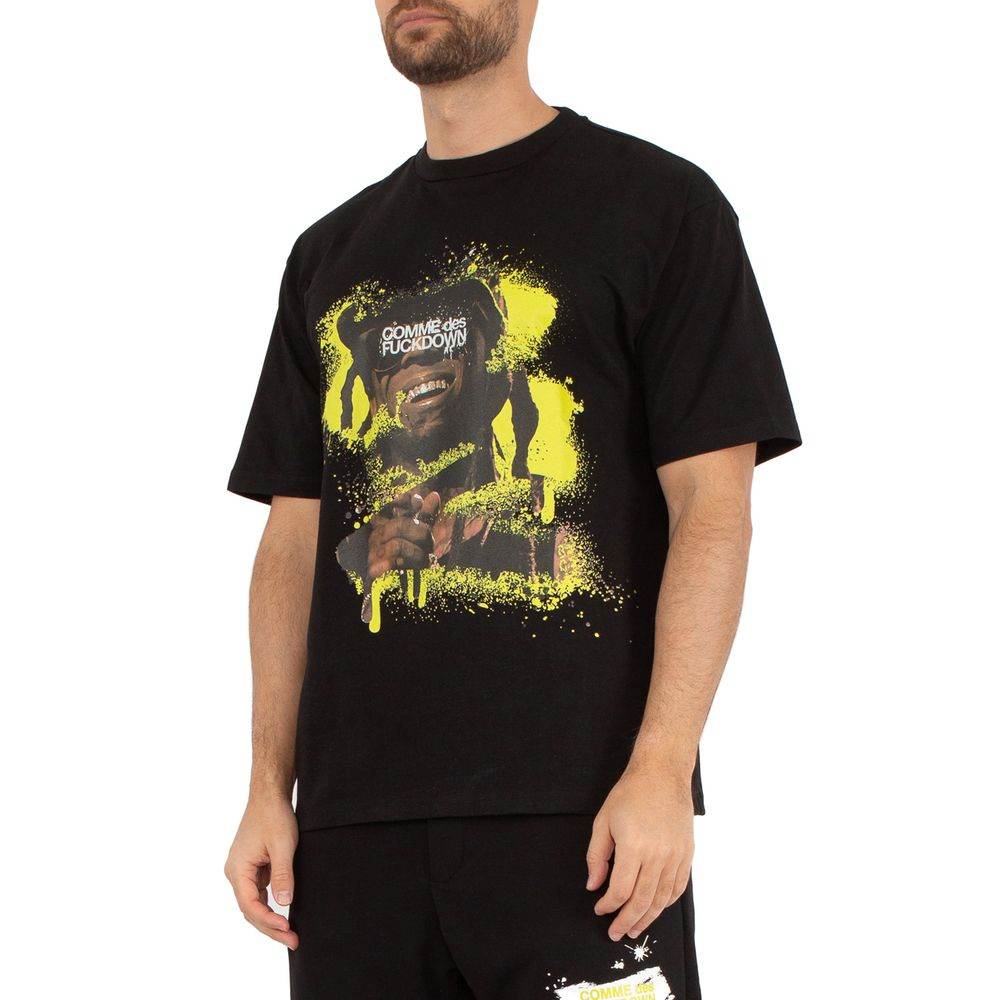 Comme Des Fuckdown Black Cotton T-Shirt - Hilstor