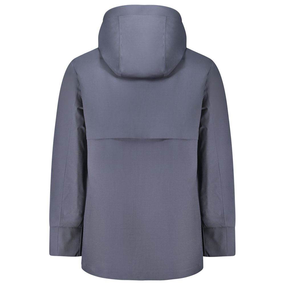 K-WAY Blue Wool Men Trench Coat - Hilstor