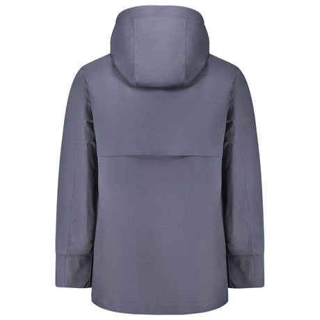 K-WAY Blue Wool Men Trench Coat - Hilstor