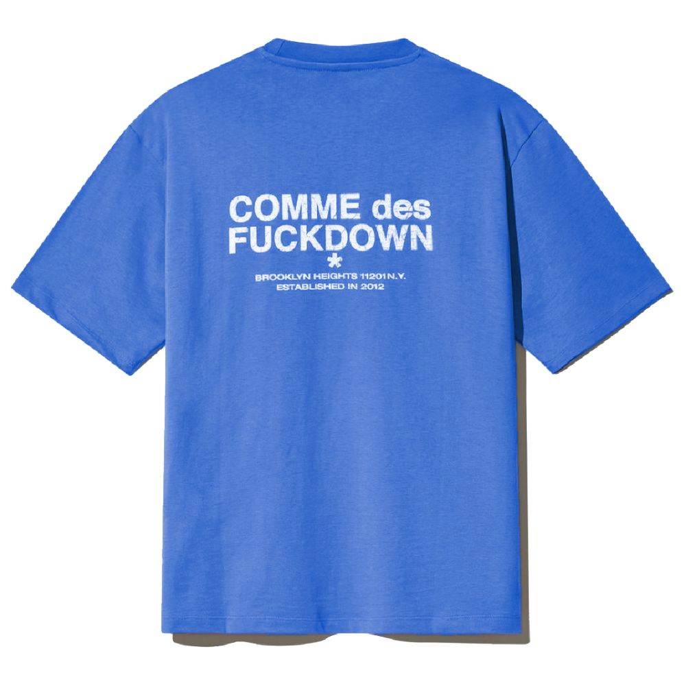 Comme Des Fuckdown Blue Cotton T-Shirt - Hilstor