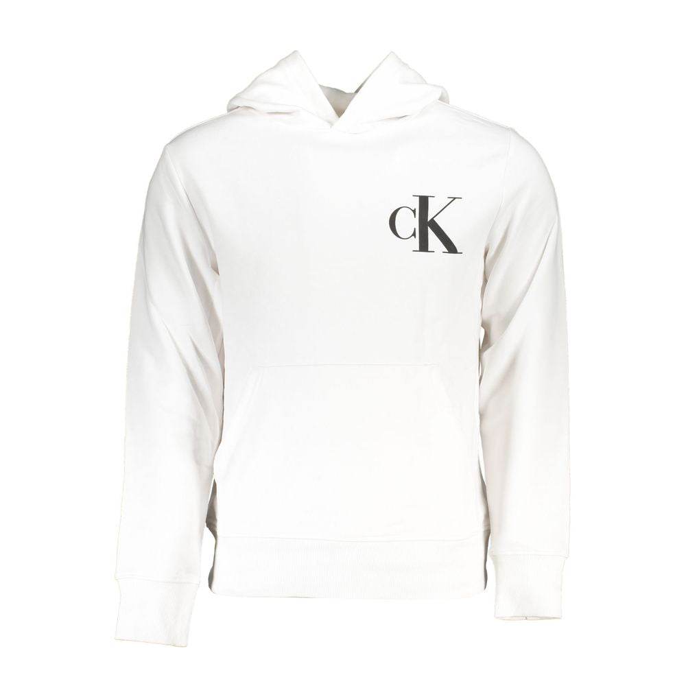 Calvin Klein White Cotton Men Sweater with Hood - Hilstor