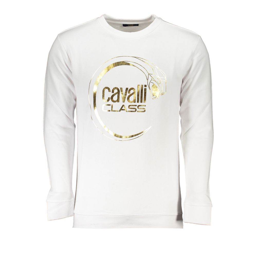 Cavalli Class White Cotton Men Sweater - Hilstor