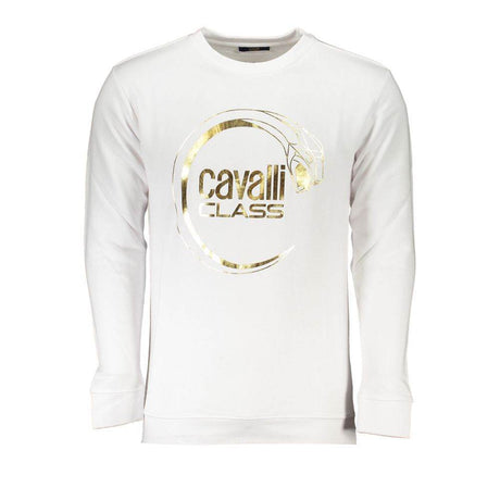 Cavalli Class White Cotton Men Sweater - Hilstor