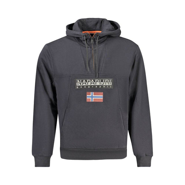 Napapijri Black Cotton Men Hoodie - Hilstor