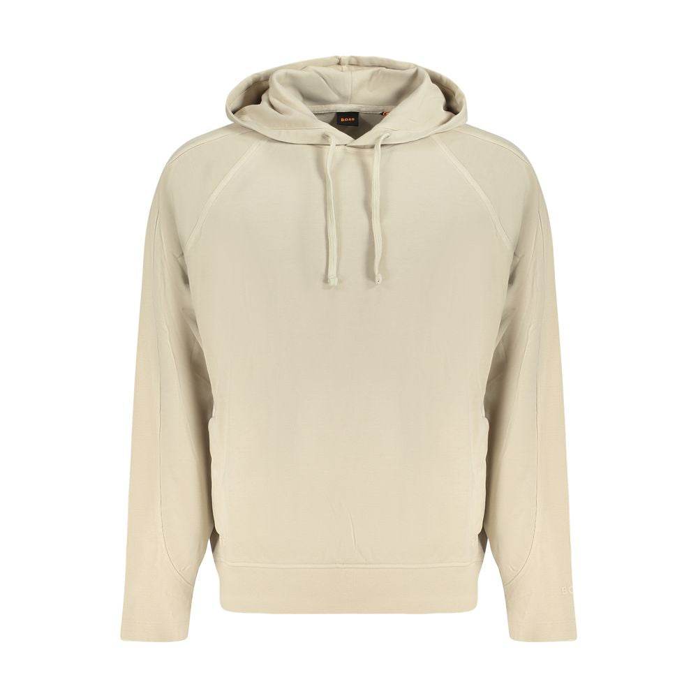 Hugo Boss Beige Cotton Men Hoodie - Hilstor