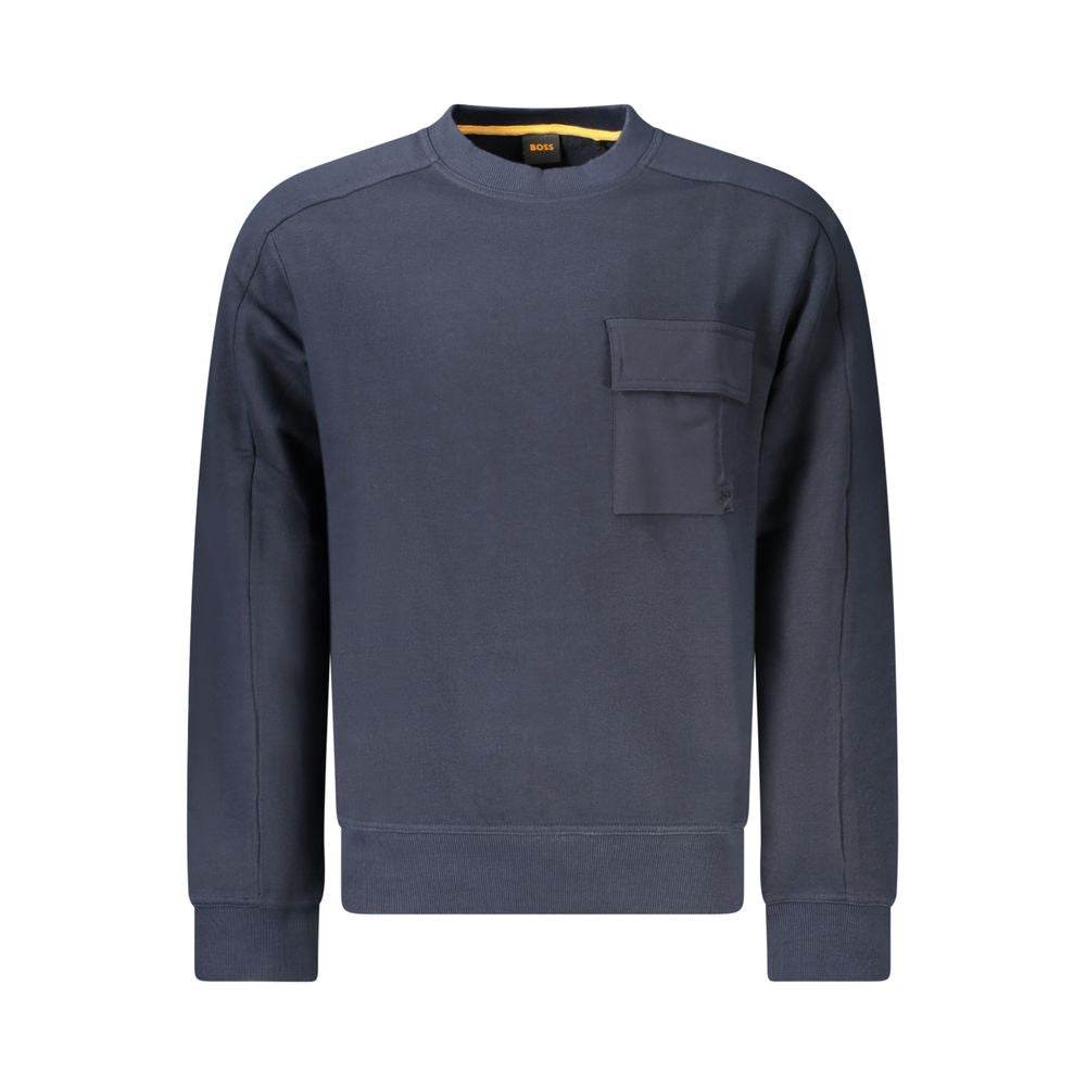 Hugo Boss Blue Cotton Men Sweater - Hilstor