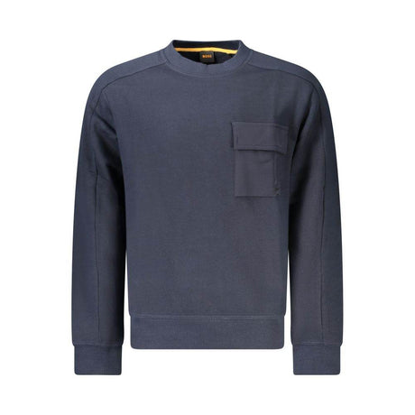 Hugo Boss Blue Cotton Men Sweater - Hilstor