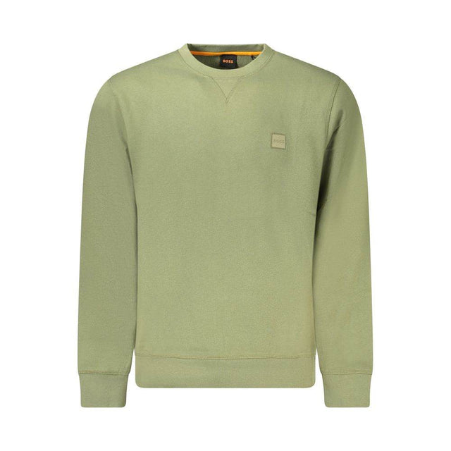 Hugo Boss Green Cotton Men Sweater - Hilstor