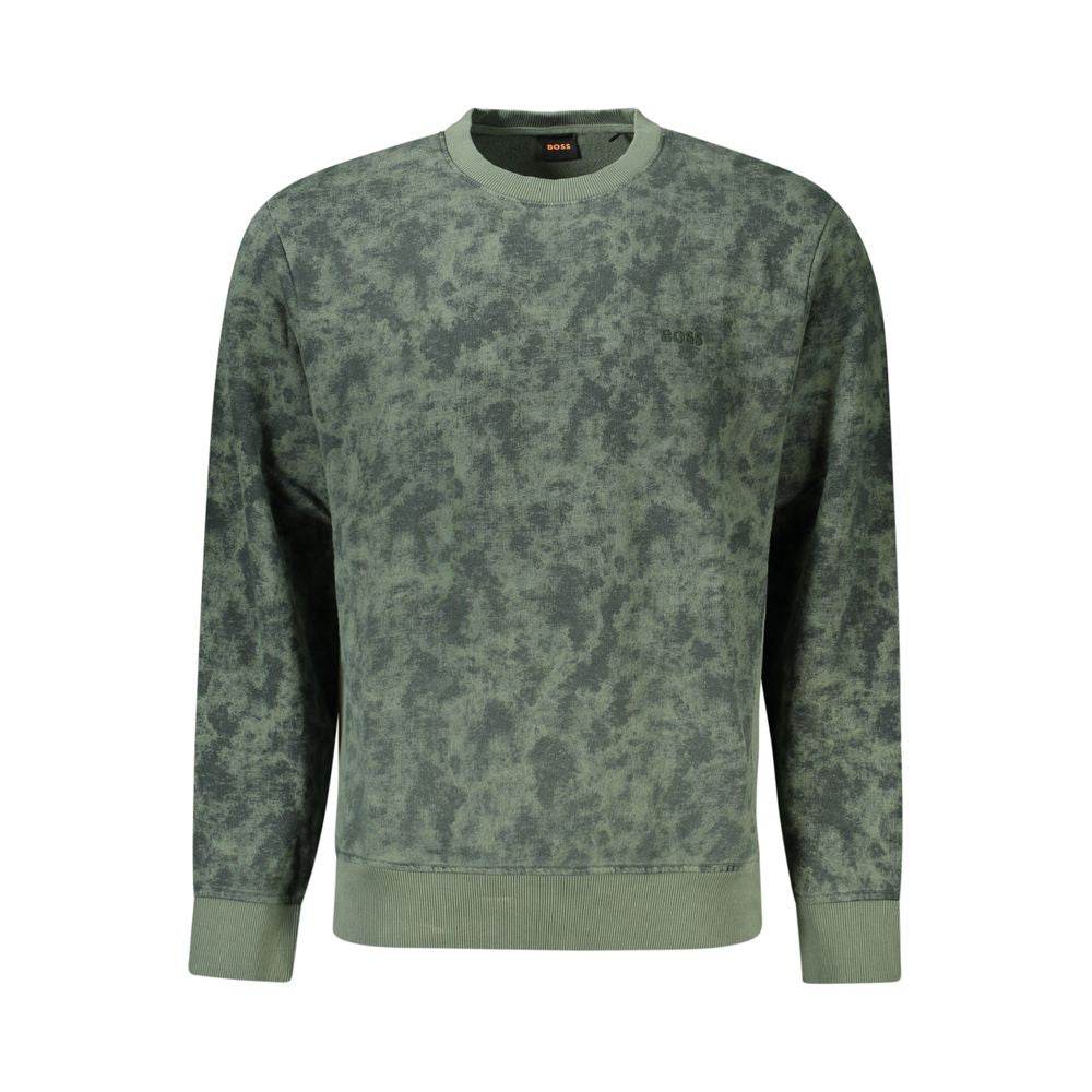 Hugo Boss Green Cotton Men Sweater - Hilstor