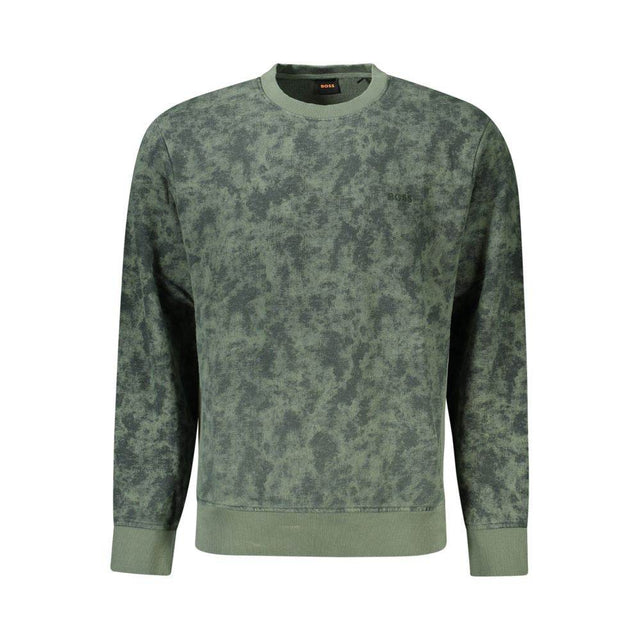Hugo Boss Green Cotton Men Sweater - Hilstor