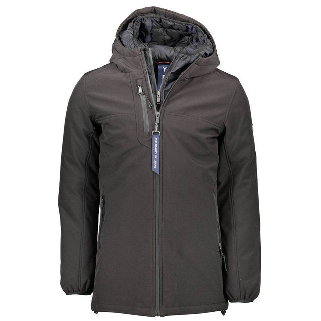 Yes Zee Black Polyester Men Jacket - Hilstor