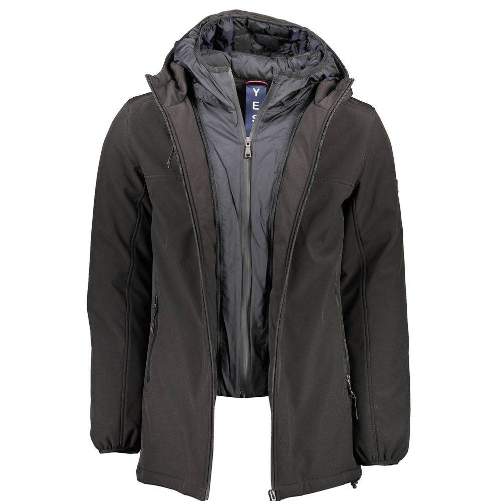Yes Zee Black Polyester Men Jacket - Hilstor