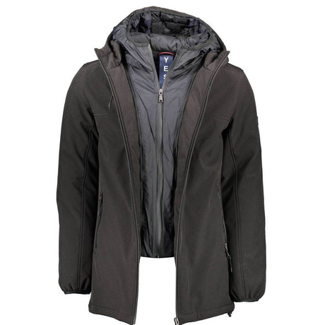 Yes Zee Black Polyester Men Jacket - Hilstor