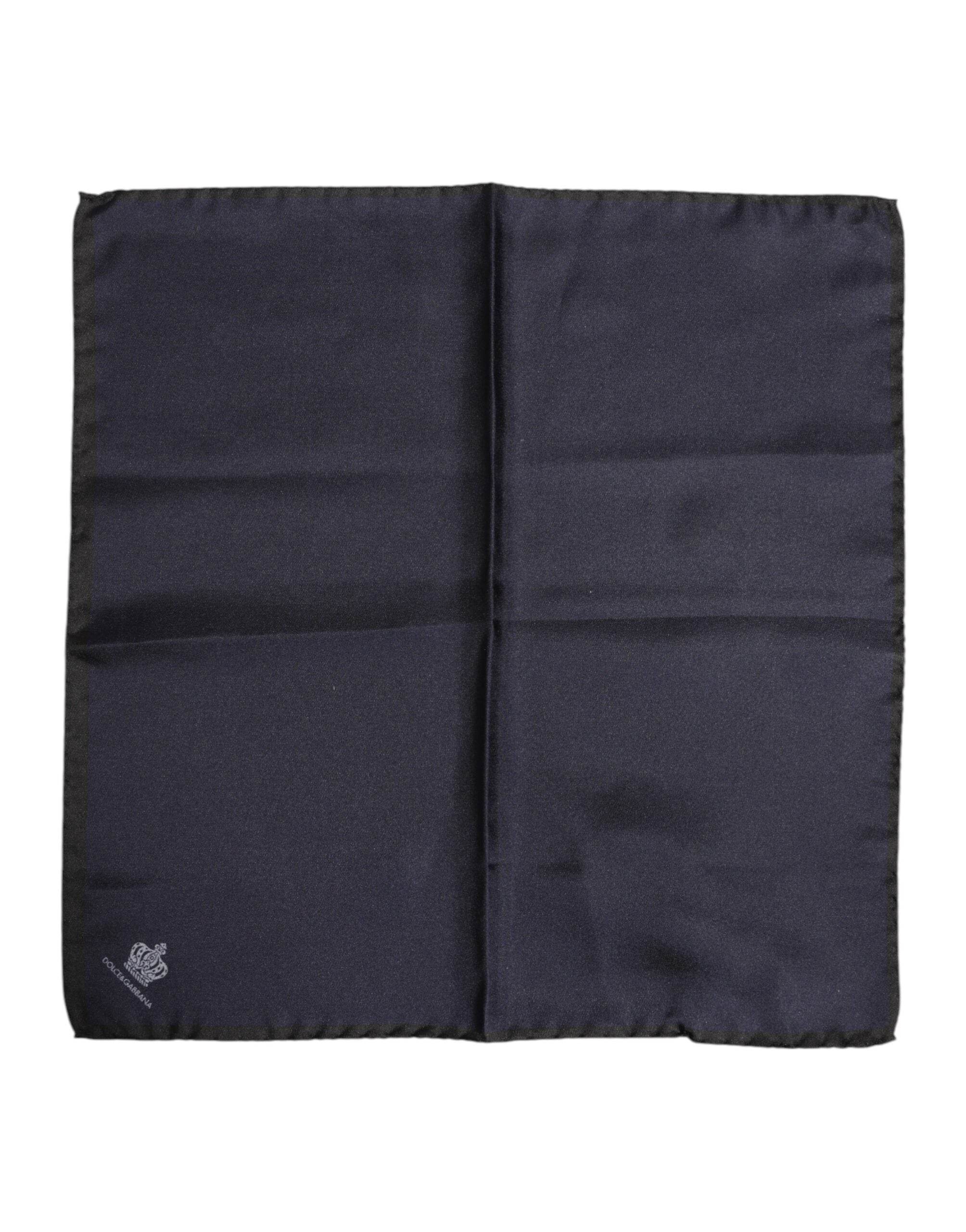 Dolce & Gabbana Blue DG Crown Silk Square Men Foulard Scarf - Hilstor