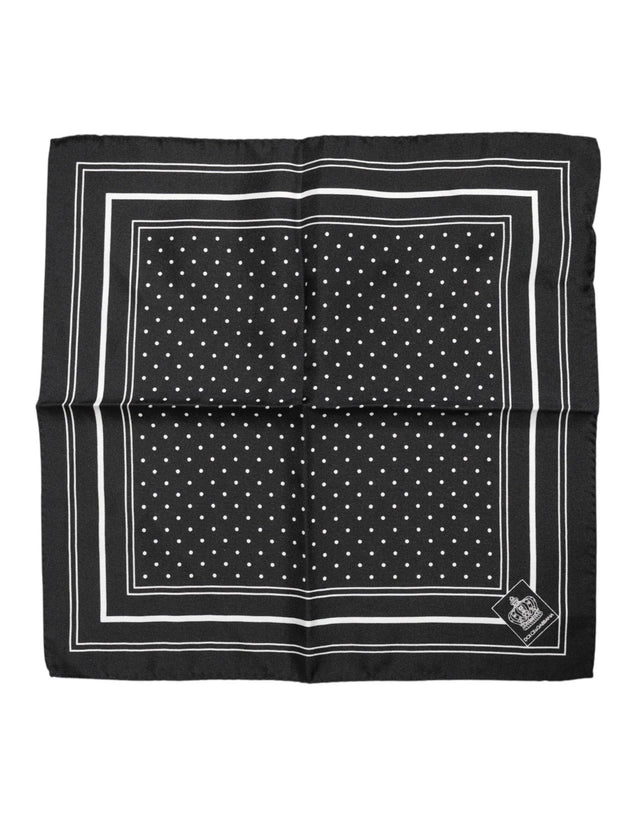 Dolce & Gabbana Black White Polka Dot Men Foulard Scarf - Hilstor