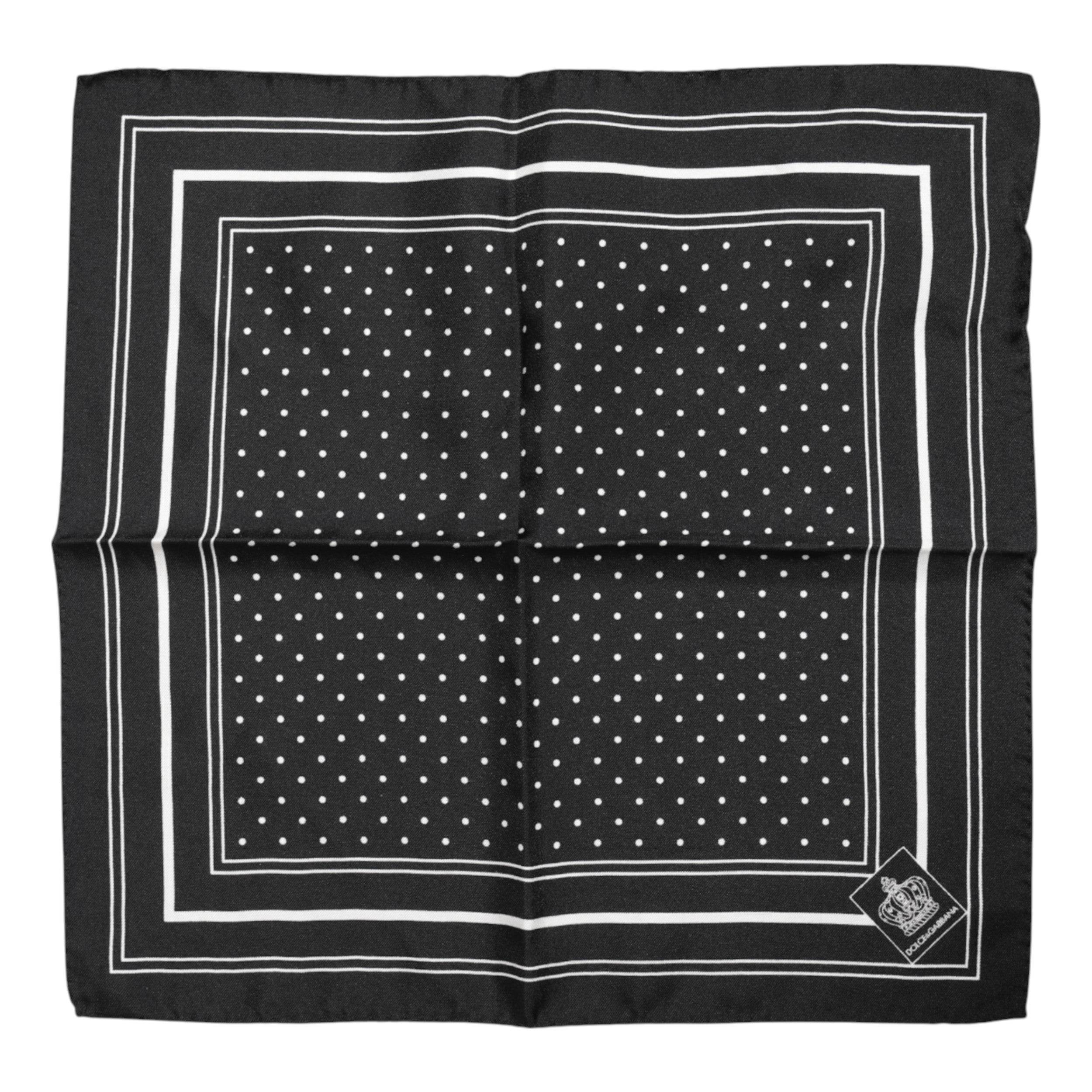 Dolce & Gabbana Black White Polka Dot Men Foulard Scarf - Hilstor