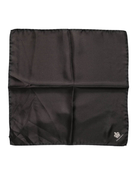 Dolce & Gabbana Brown DG Crown Silk Square Men Foulard Scarf - Hilstor