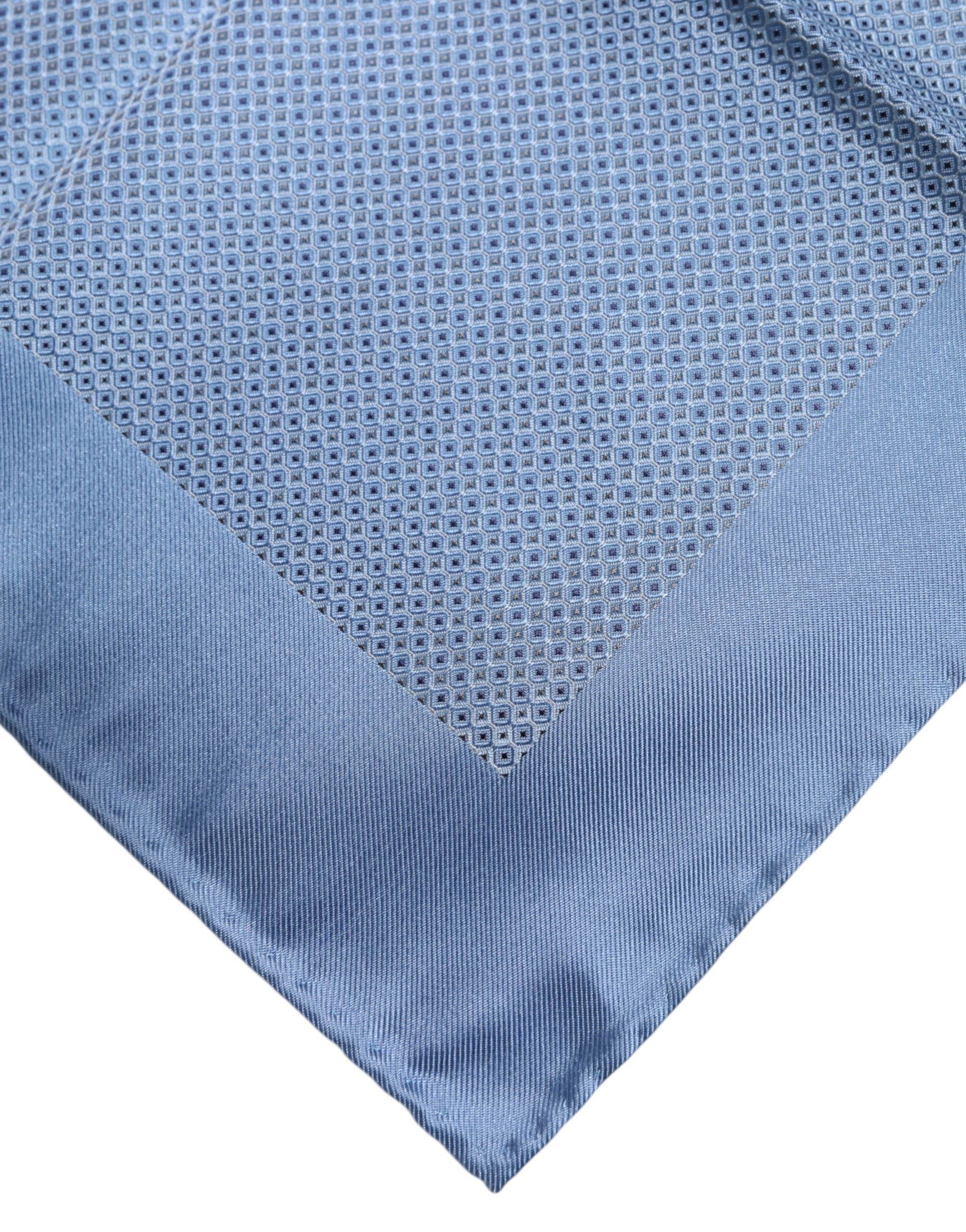Dolce & Gabbana Light Blue Silk Square Men Foulard Scarf - Hilstor