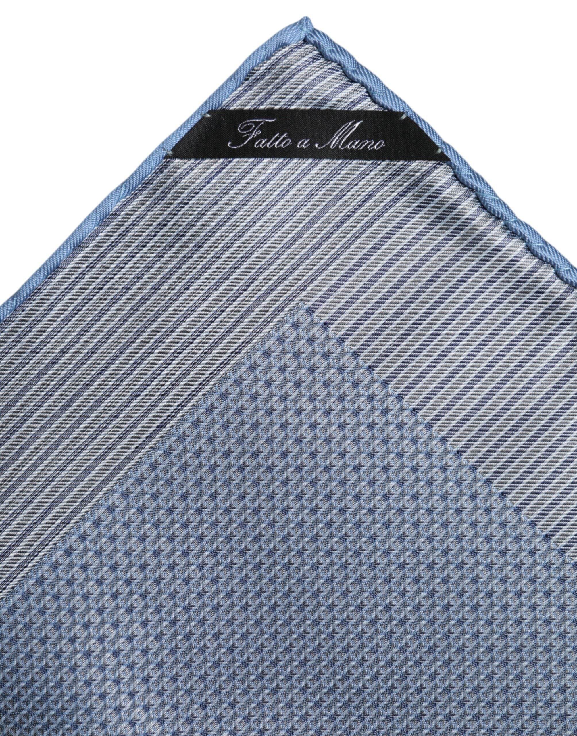 Dolce & Gabbana Light Blue Silk Square Men Foulard Scarf - Hilstor