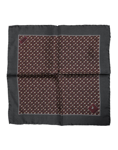 Dolce & Gabbana Maroon Cocktail Silk Square Foulard Scarf - Hilstor