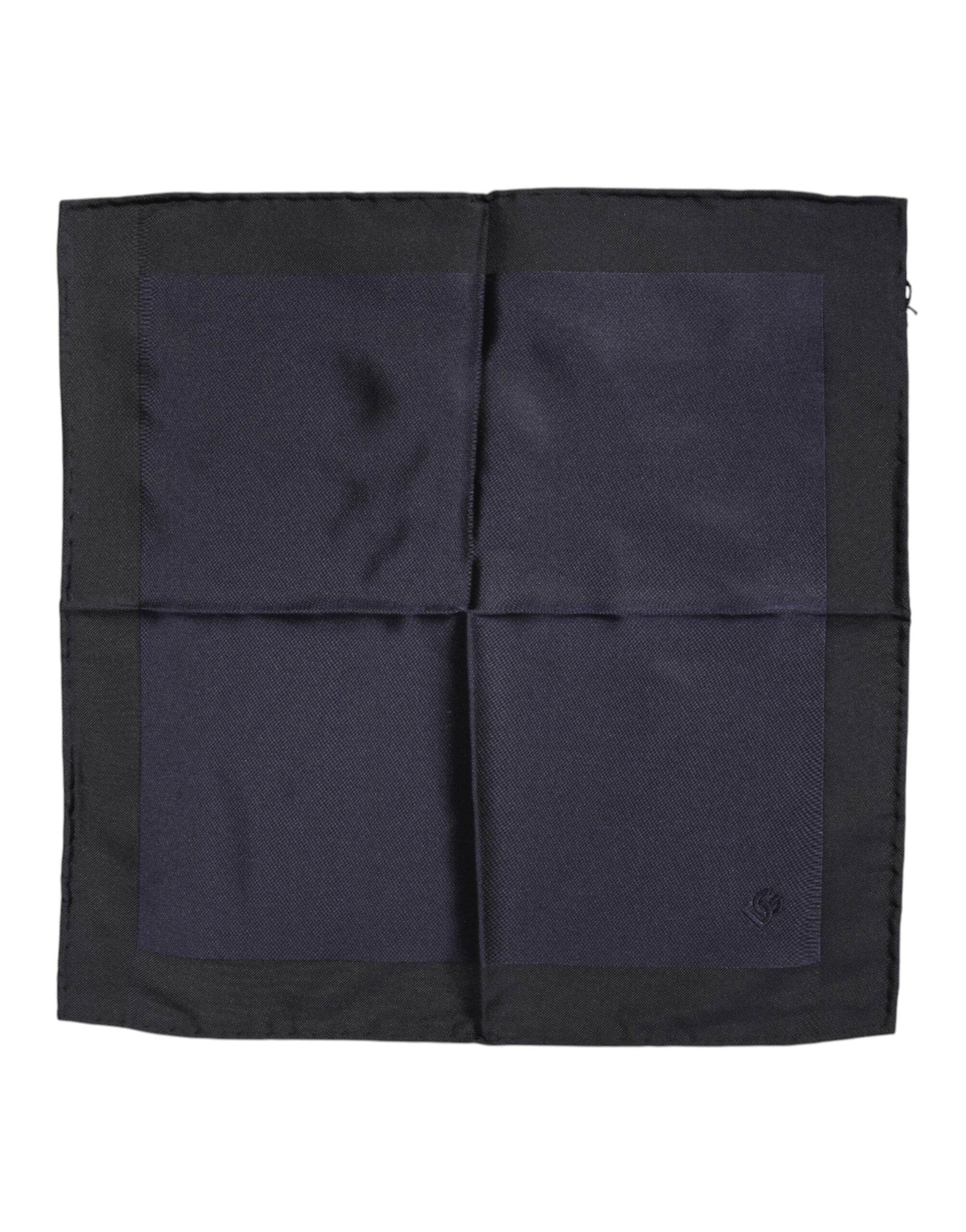 Dolce & Gabbana Dark Blue Silk Square Men Foulard Scarf - Hilstor