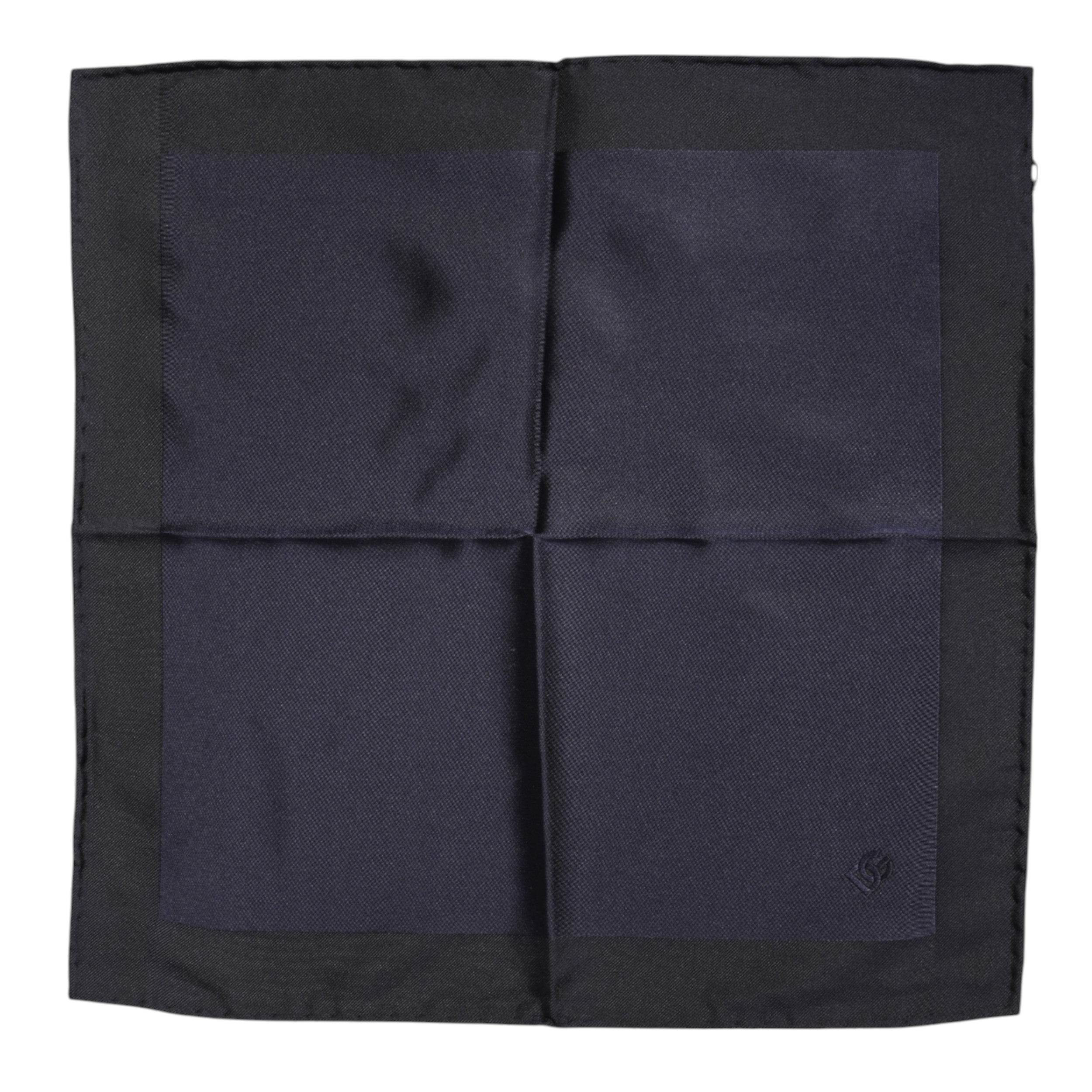 Dolce & Gabbana Dark Blue Silk Square Men Foulard Scarf - Hilstor