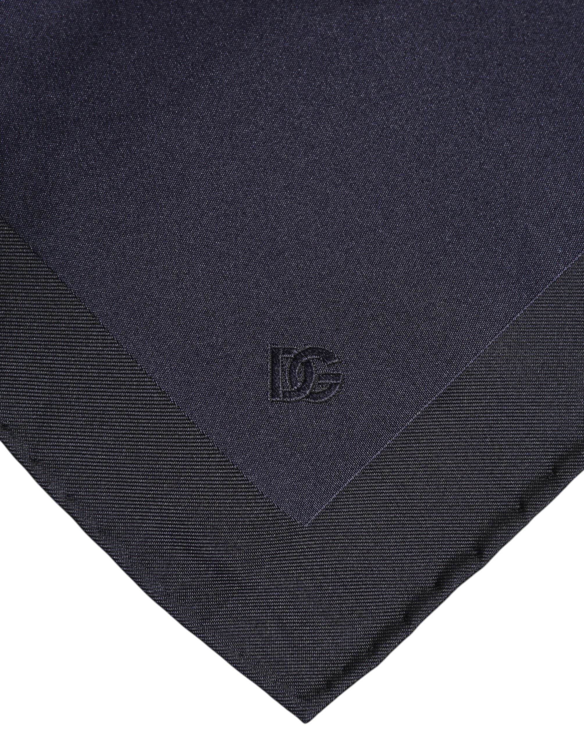 Dolce & Gabbana Dark Blue Silk Square Men Foulard Scarf - Hilstor