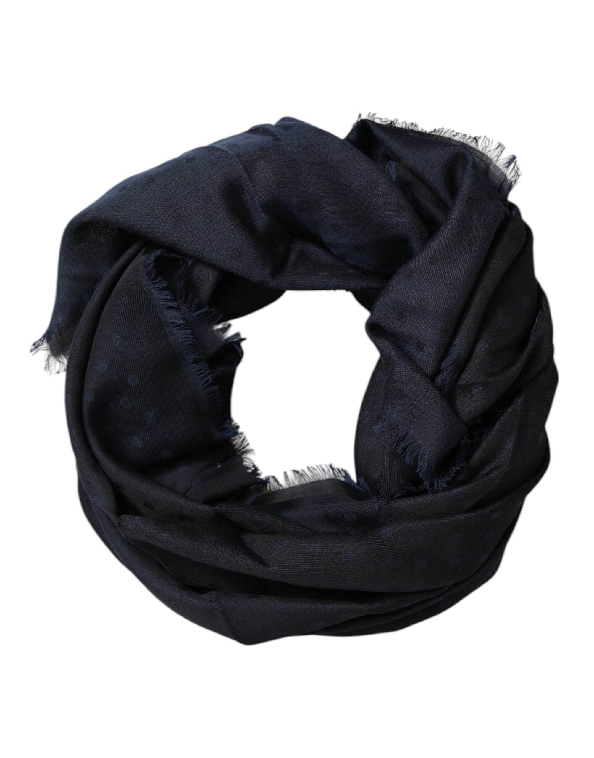 Dolce & Gabbana Blue Viscose Fringes Neck Warmer Scarf - Hilstor