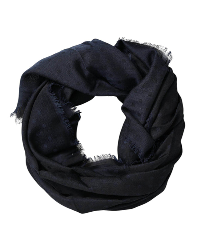 Dolce & Gabbana Blue Viscose Fringes Neck Warmer Scarf - Hilstor