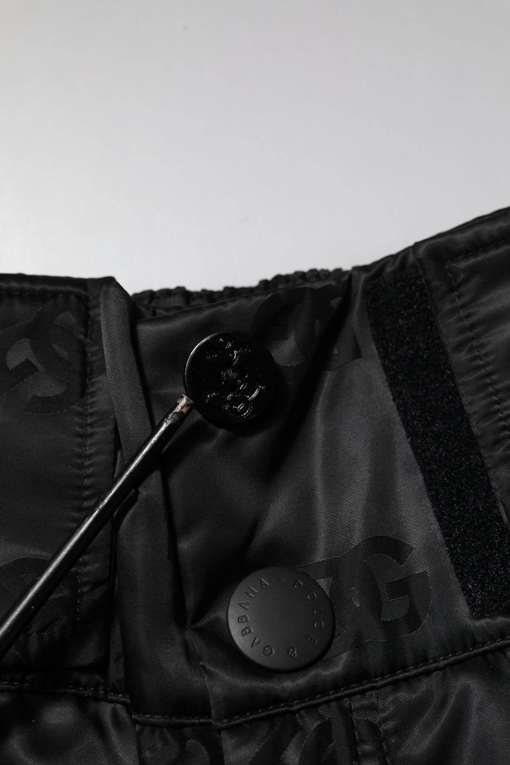 Dolce & Gabbana Black Nylon DG Logo Straight Pants - Hilstor