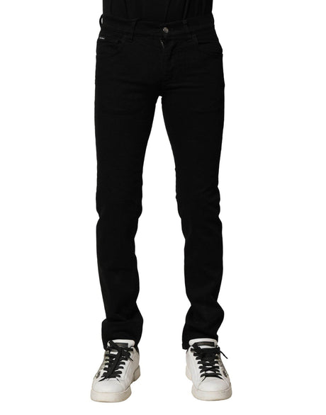 Dolce & Gabbana Black Cotton Stretch Skinny Men Denim Jeans - Hilstor
