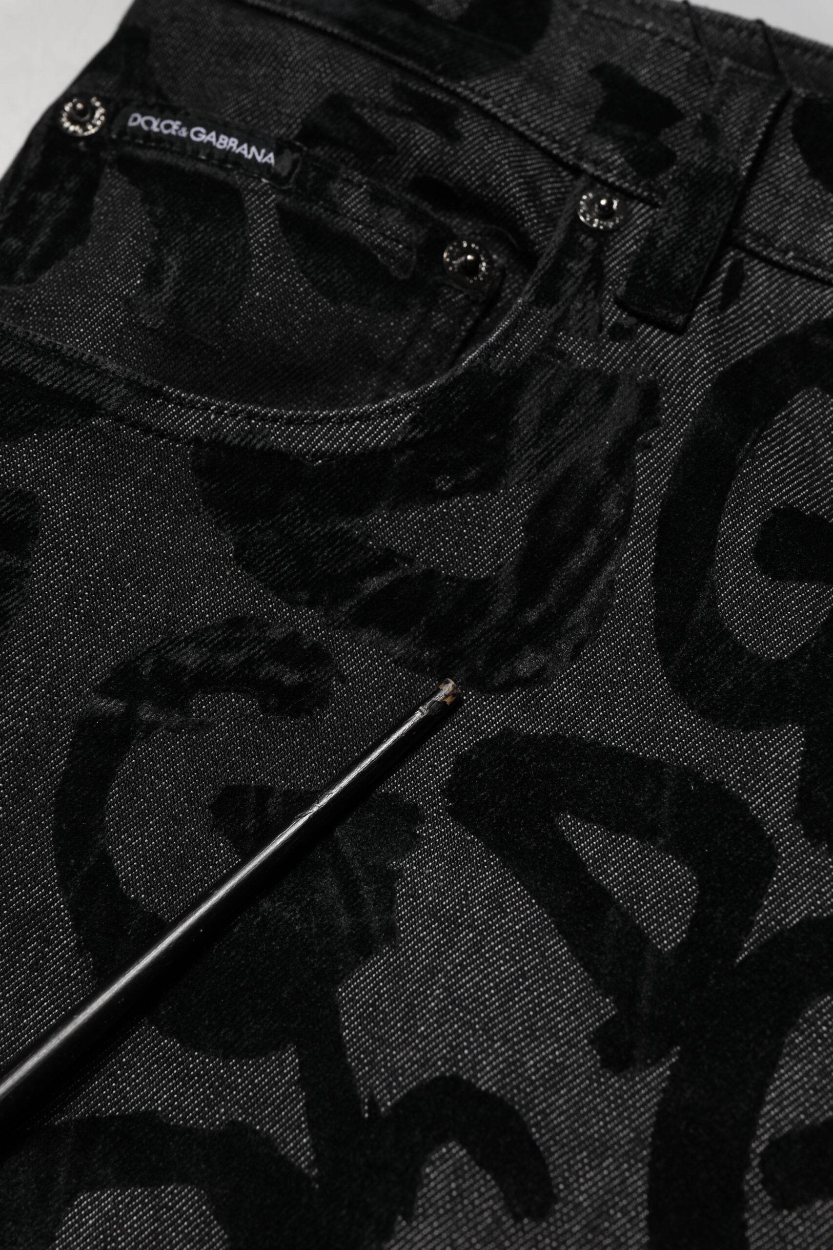 Dolce & Gabbana Gray Cotton DG Logo Straight Men Denim Jeans - Hilstor