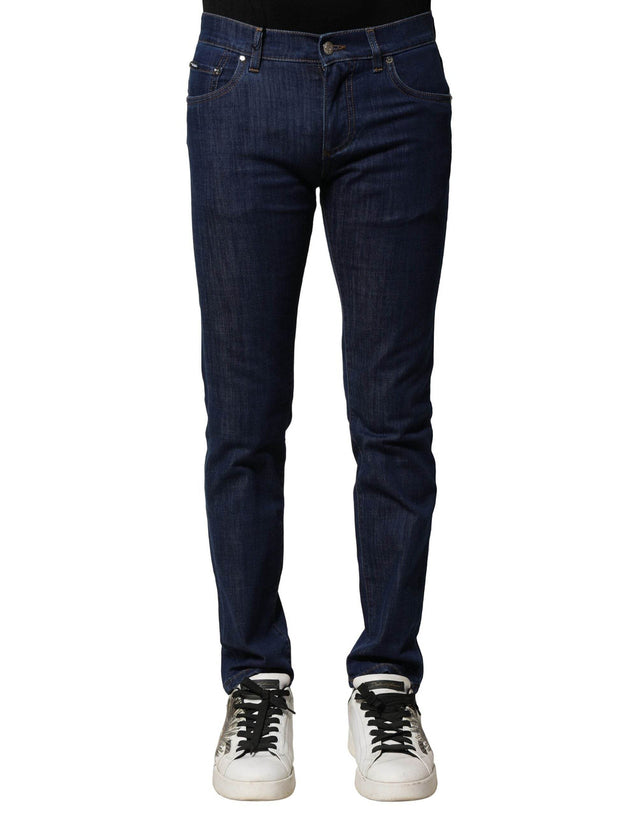 Dolce & Gabbana Blue Cotton Stretch Skinny Men Denim Jeans - Hilstor
