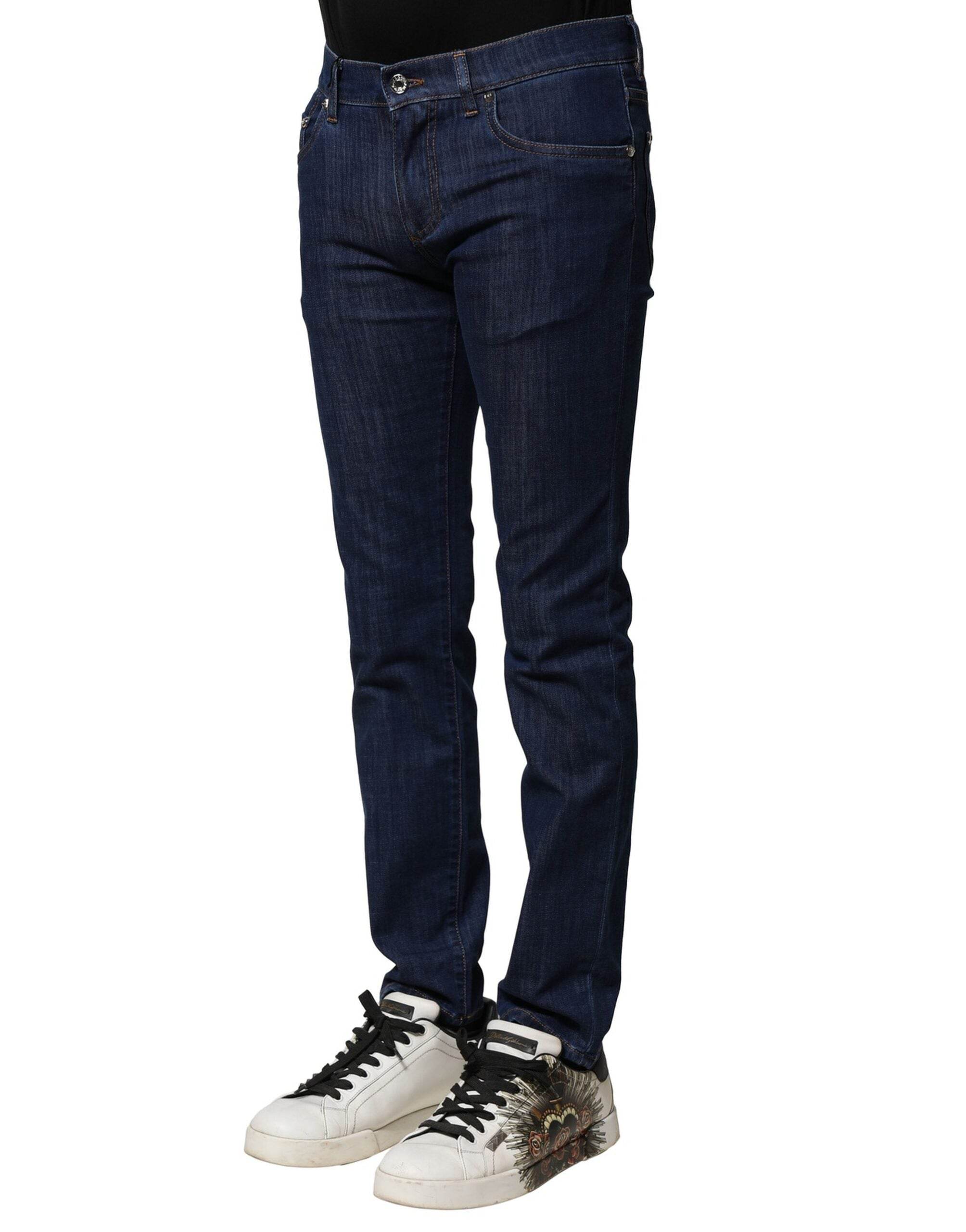Dolce & Gabbana Blue Cotton Stretch Skinny Men Denim Jeans - Hilstor