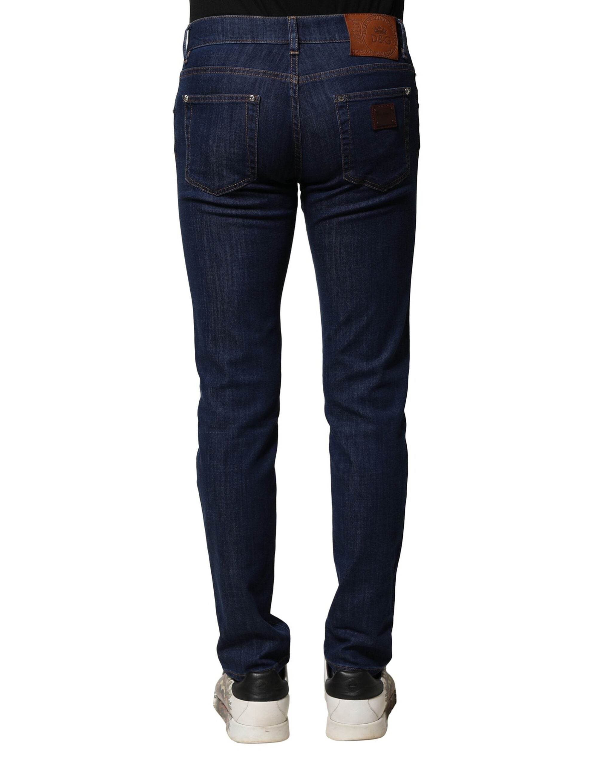 Dolce & Gabbana Blue Cotton Stretch Skinny Men Denim Jeans - Hilstor