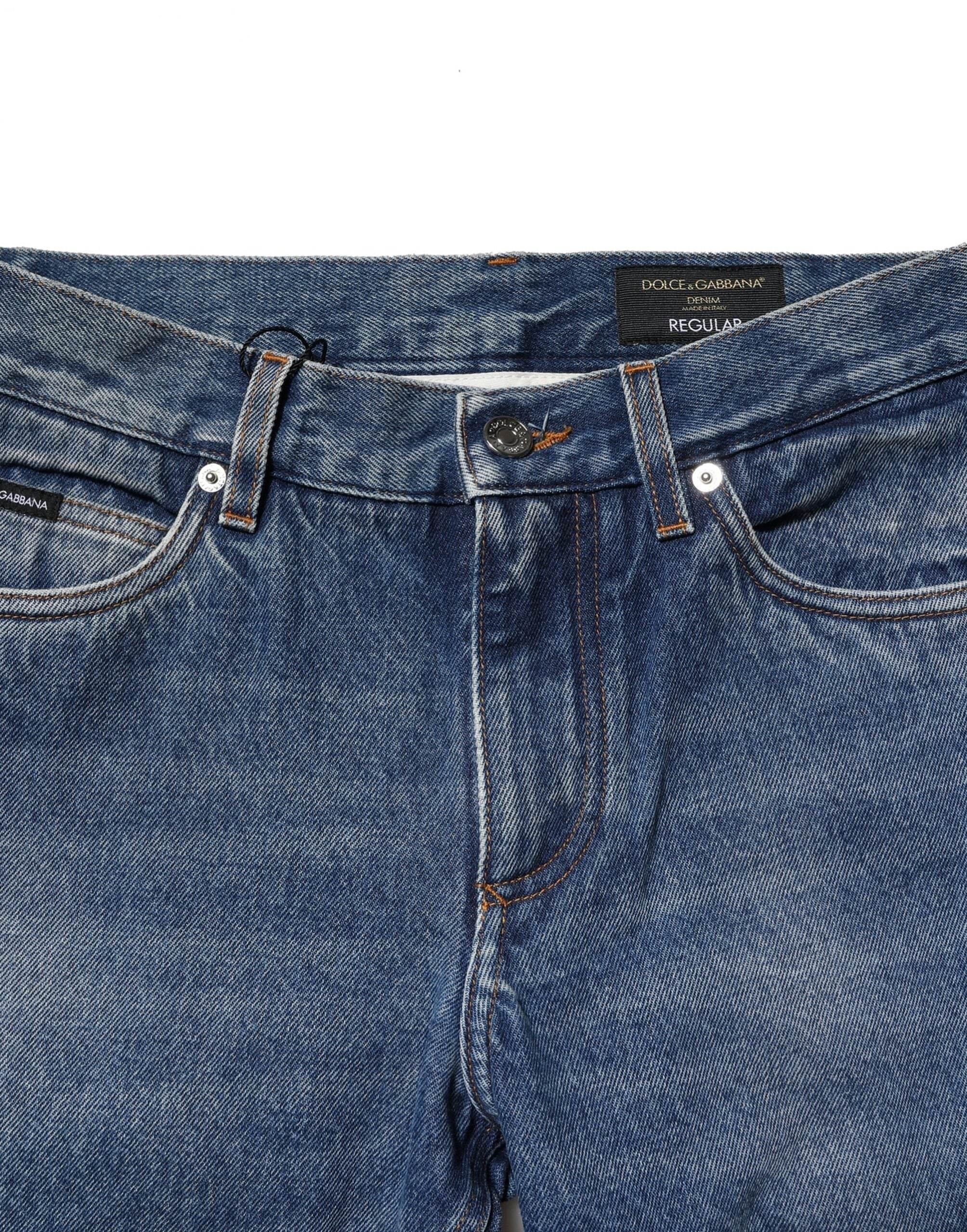 Dolce & Gabbana Blue Cotton Stretch Slim Fit Men Denim Jeans - Hilstor