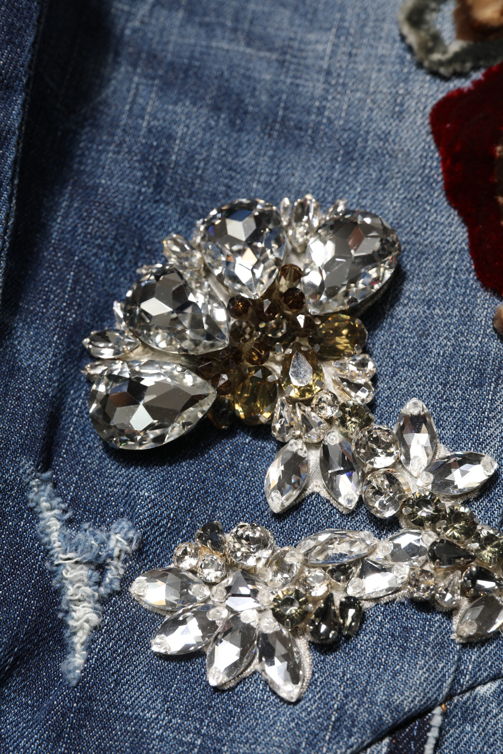 Dolce &amp; Gabbana Blå Bomulds Denim Jeans med Rhinstensudsmykning