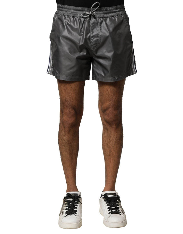 Dolce & Gabbana Gray Polyester Mid Waist Casual Bermuda Shorts - Hilstor