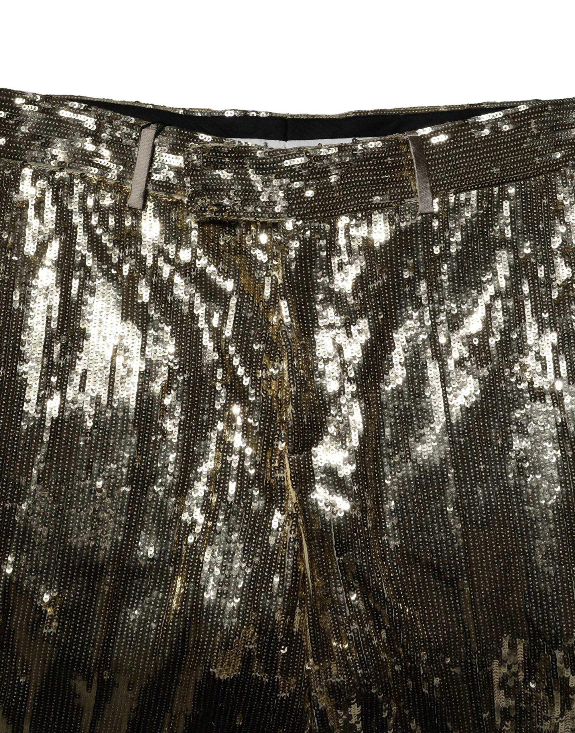 Dolce & Gabbana Gold Sequin Polyester Embellished Bermuda Shorts - Hilstor