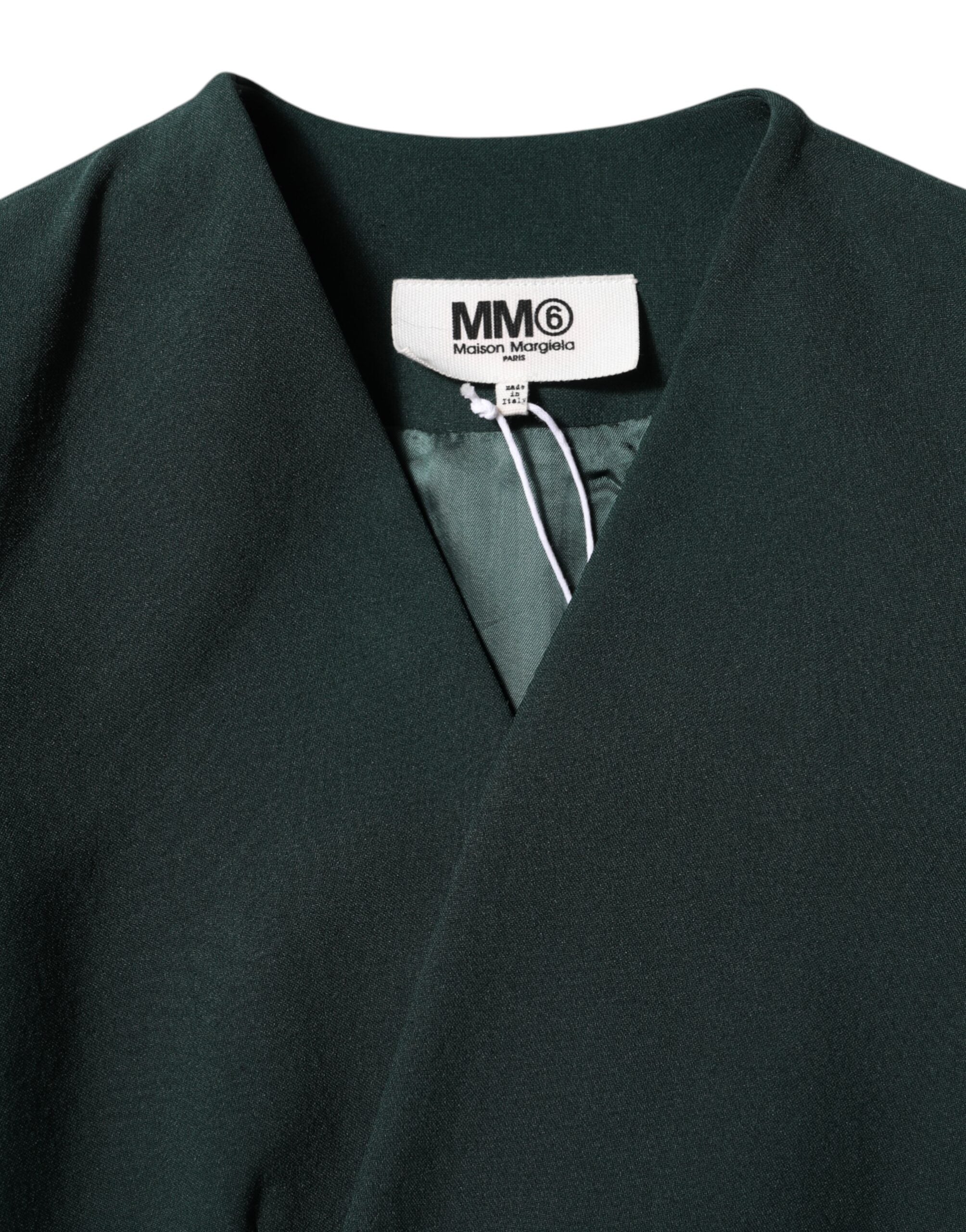 Maison Margiela Grøn Enkeltradet Frakkejakke med Én Knap