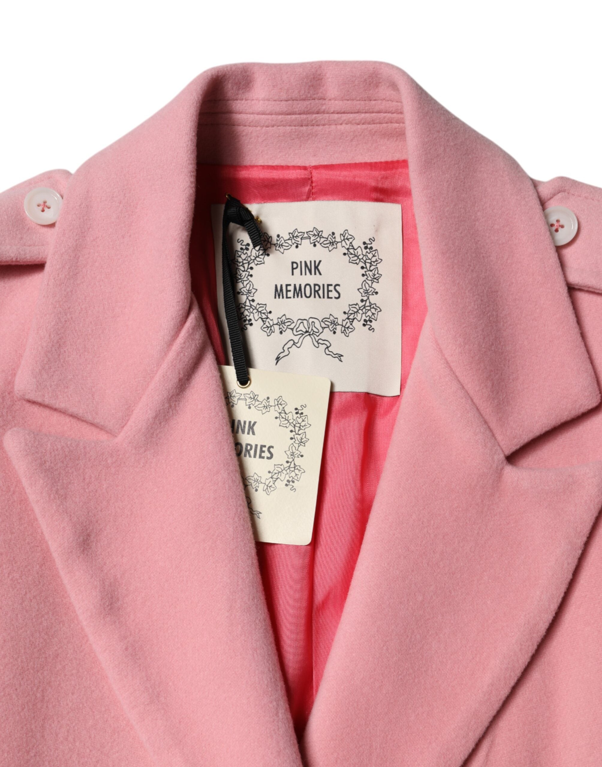 PINK MEMORIES Lyserød dobbeltradet blazer i uld