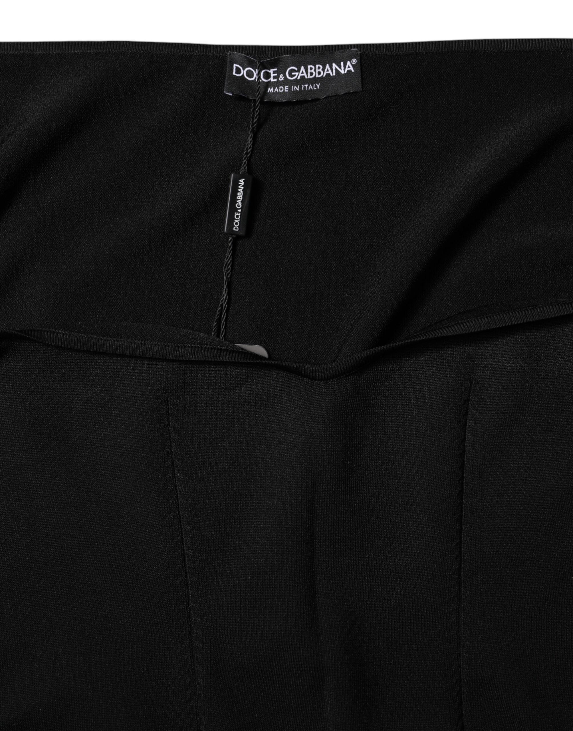 Dolce &amp; Gabbana Sort Viskose Langærmet Pullover Bluse Top