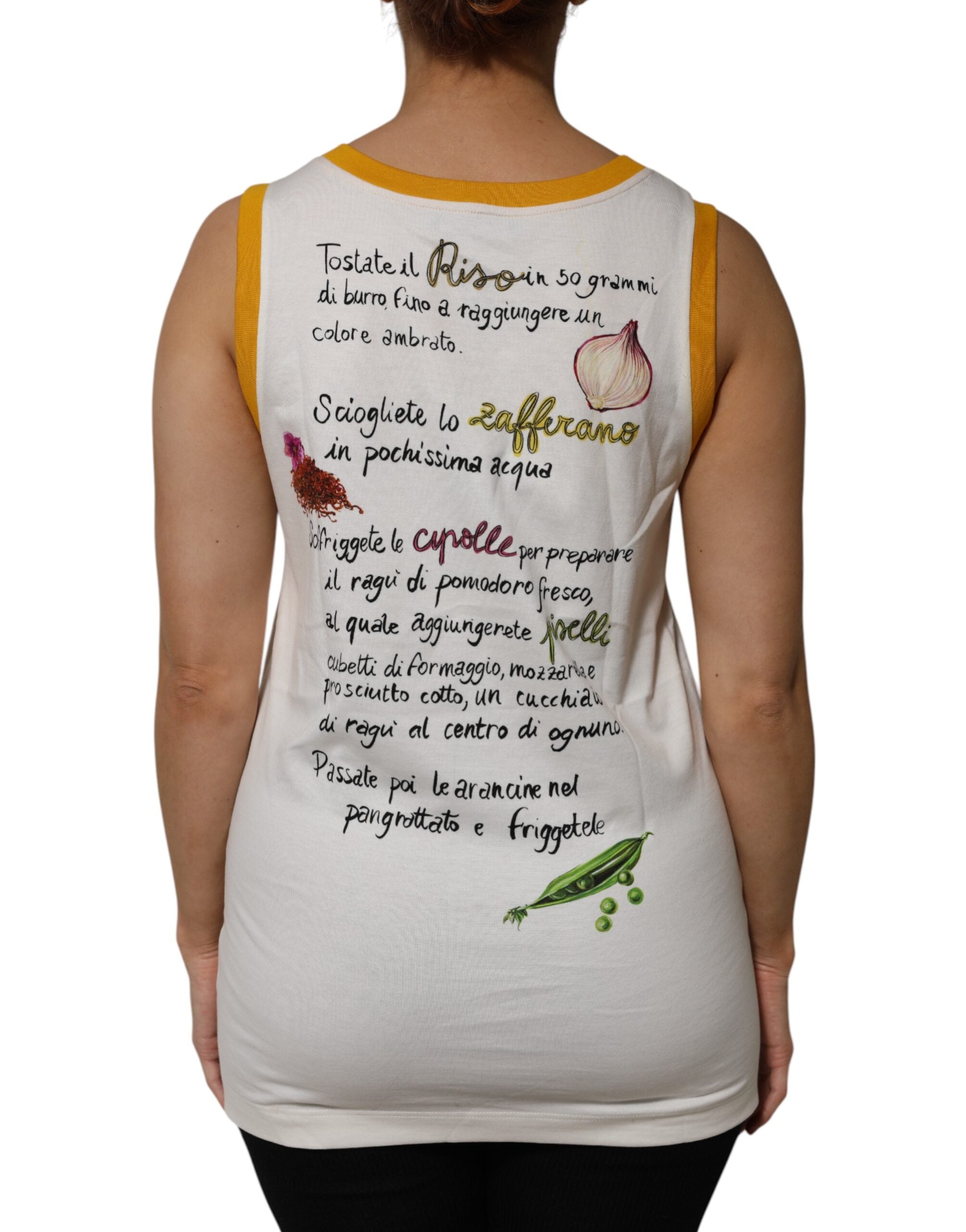 Dolce &amp; Gabbana Hvid Araneine Siciliane Ærmeløs Tanktop