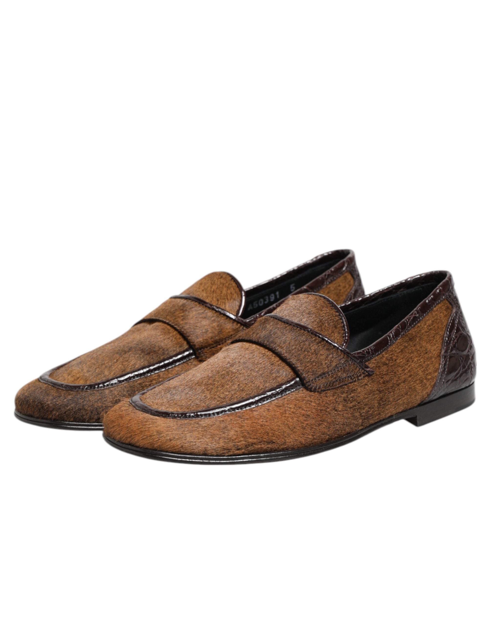 Dolce &amp; Gabbana Brune Loafers Læder Slip On Herresko