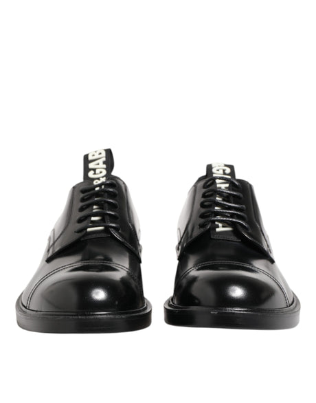 Dolce &amp; Gabbana Sorte Læderkjoler Med Snøre Herre Formelle Sko