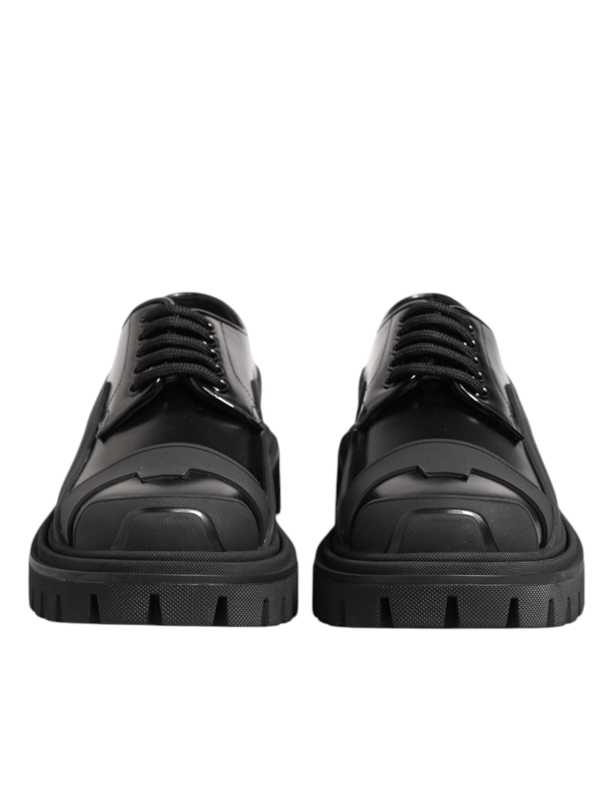 Dolce &amp; Gabbana Svarta Derbyskor i Lackläder