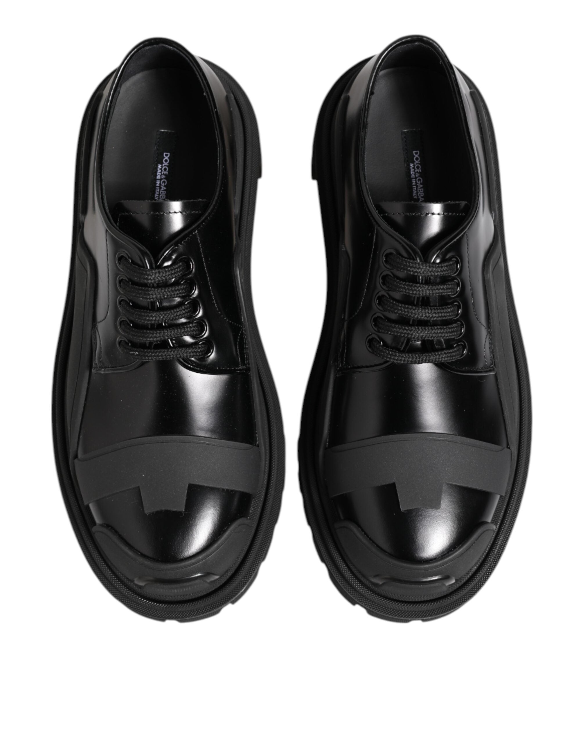 Dolce &amp; Gabbana Svarta Derbyskor i Lackläder