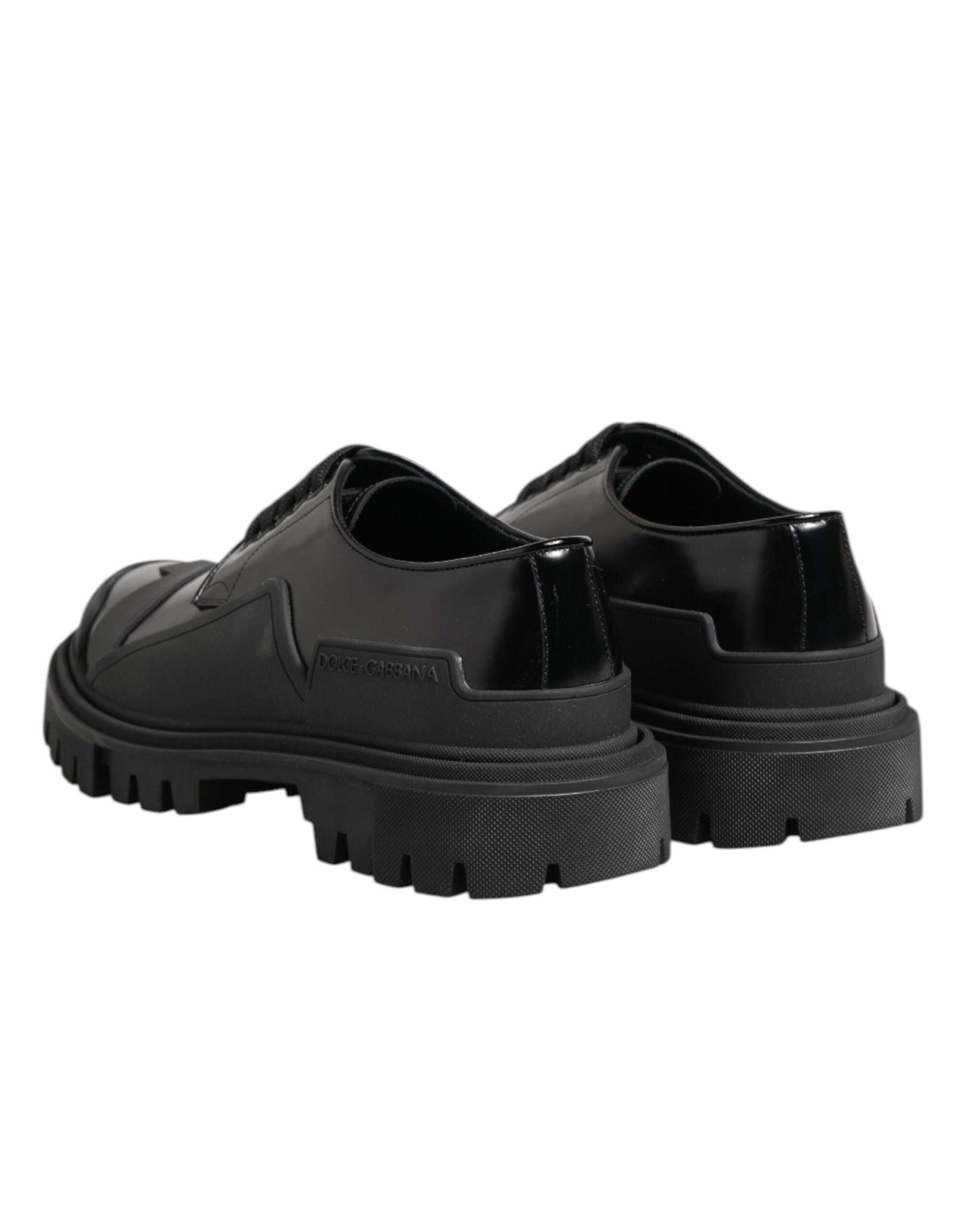 Dolce &amp; Gabbana Svarta Derbyskor i Lackläder