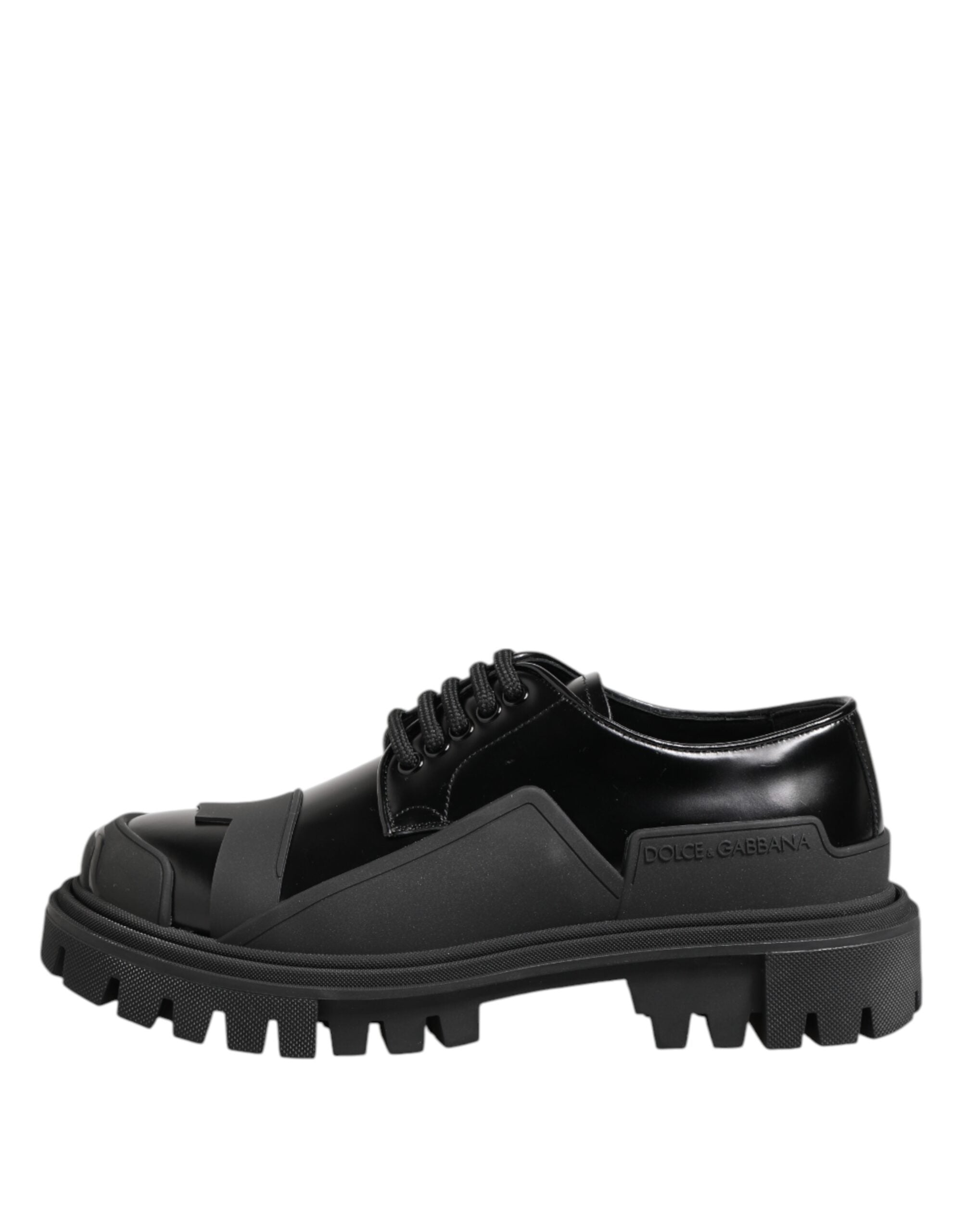 Dolce &amp; Gabbana Svarta Derbyskor i Lackläder