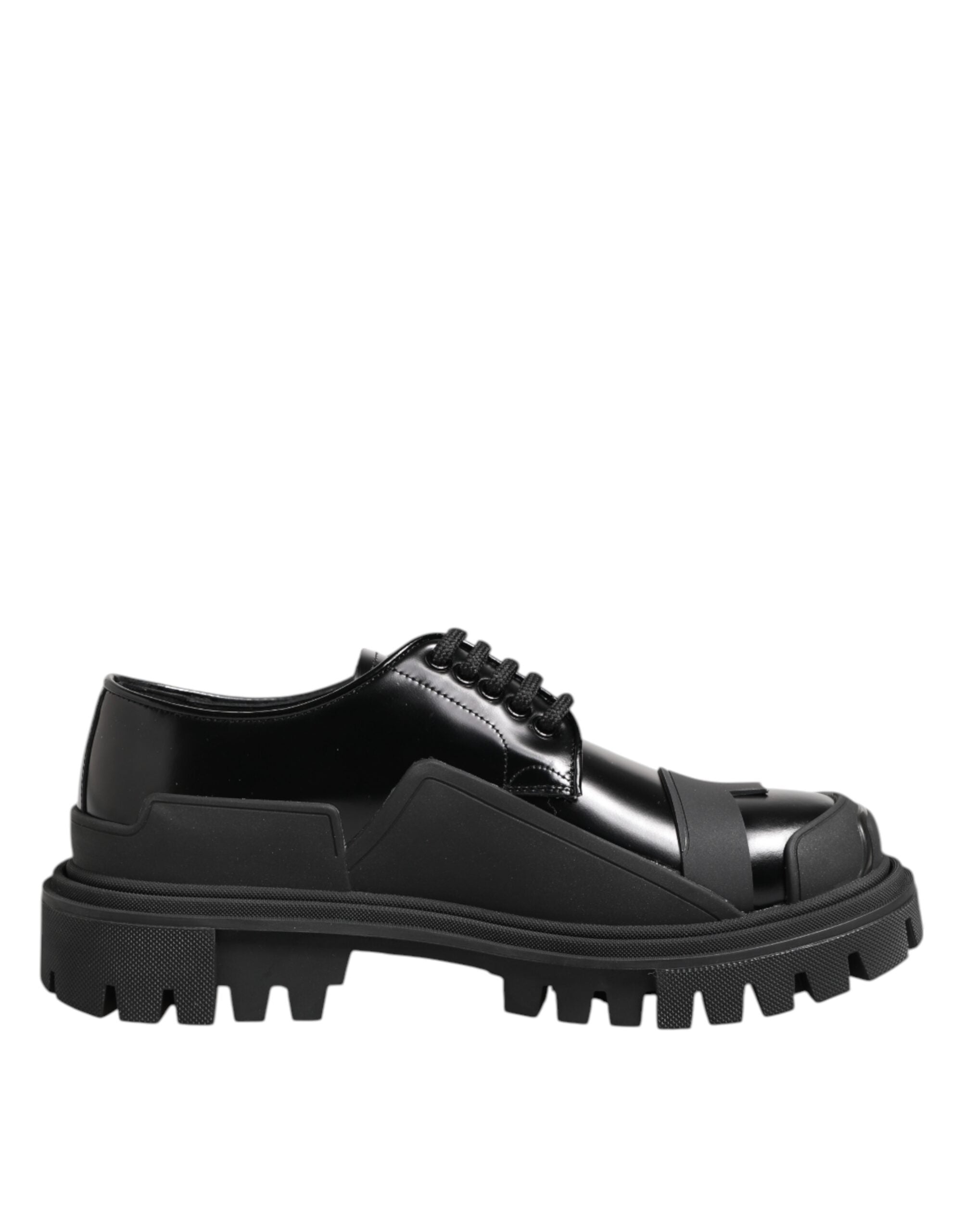 Dolce &amp; Gabbana Svarta Derbyskor i Lackläder